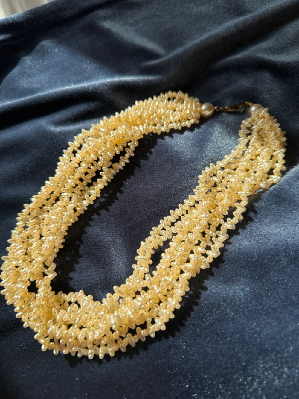 Pearl necklace 18" with Eight strands of fresh water pearls. Vintage Jewelry